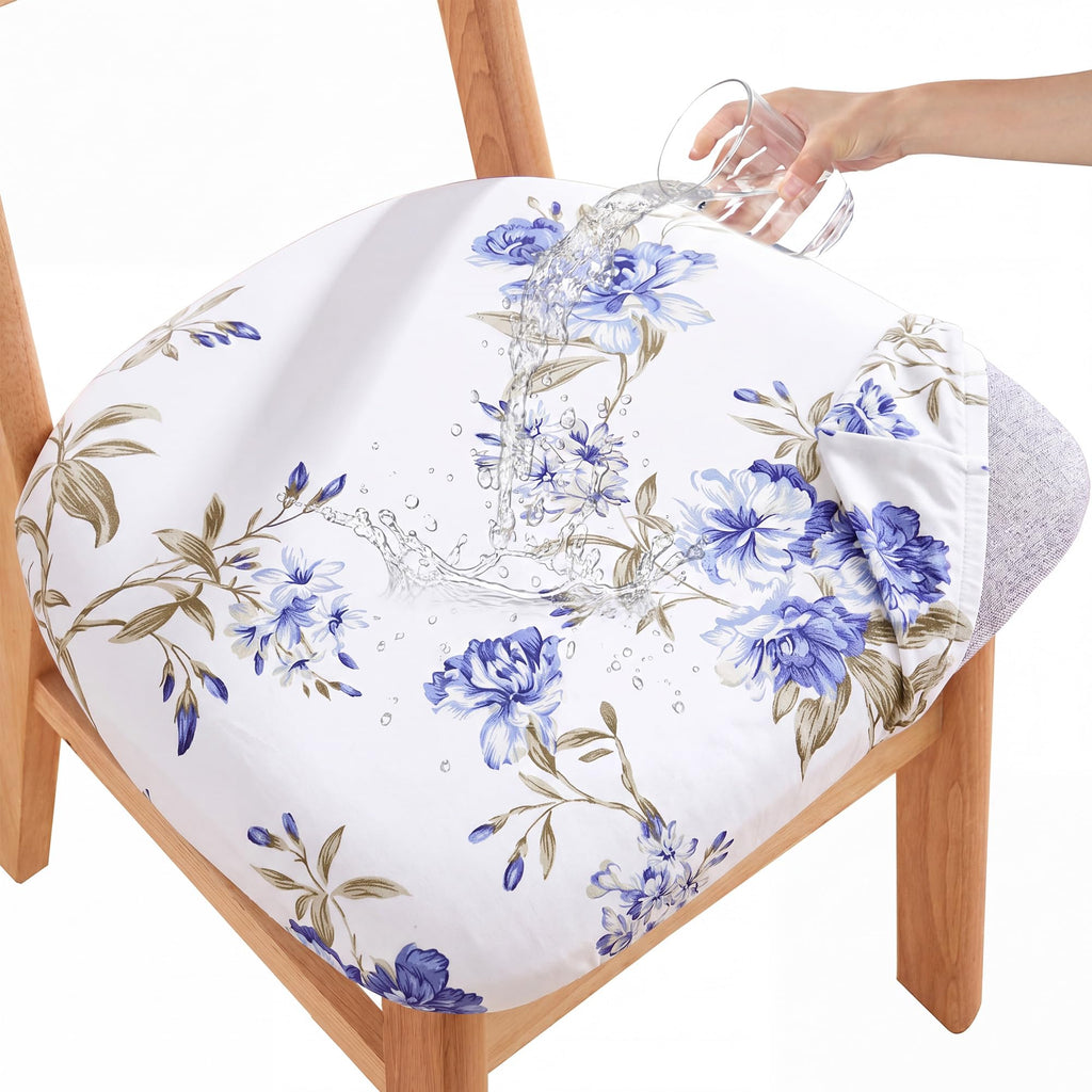 CRFATOP Waterproof Dining Chair Seat Cover Set of 6 Cushion Cover,L,Green