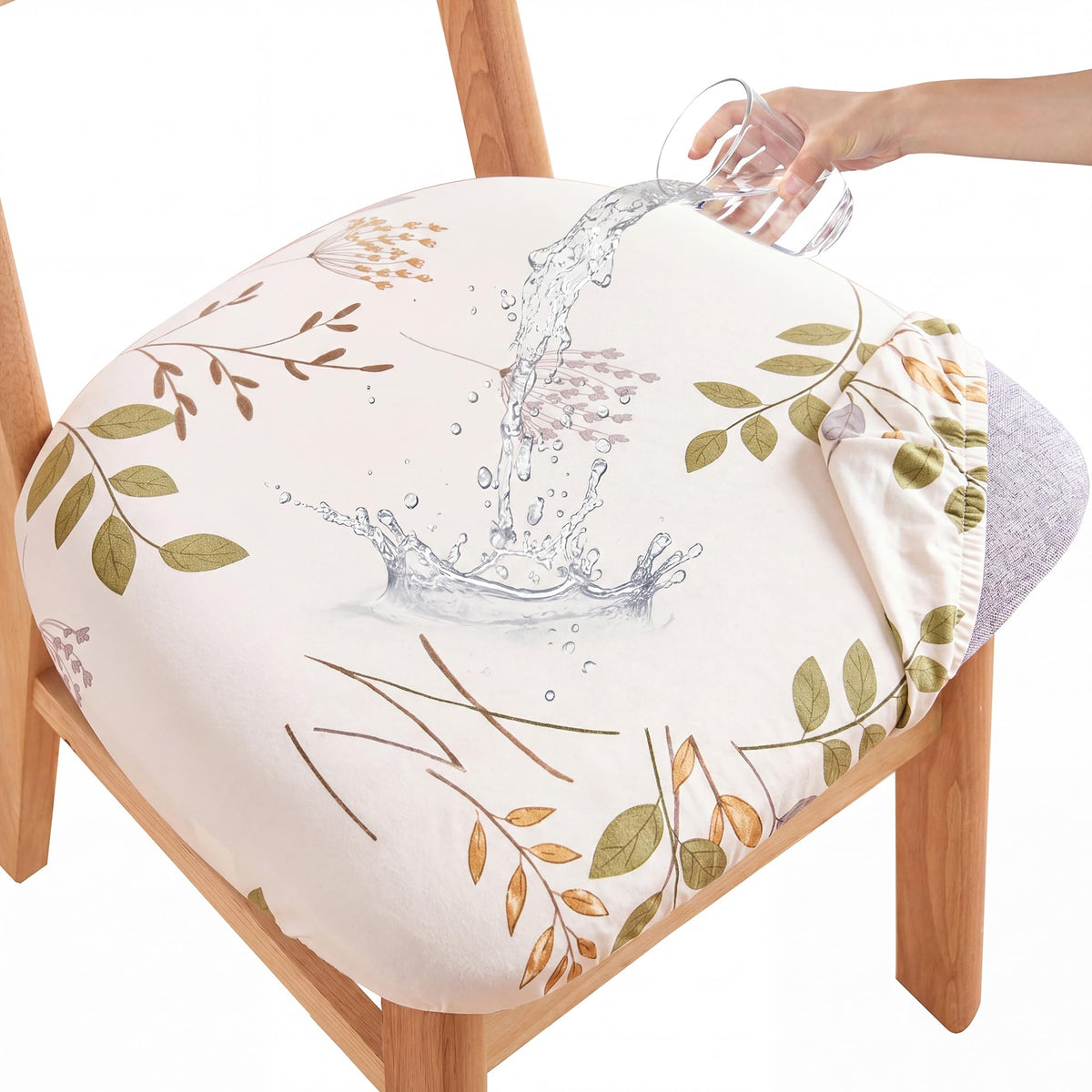 CRFATOP Waterproof Dining Chair Seat Cover Set of 6 Cushion Cover,L,Green