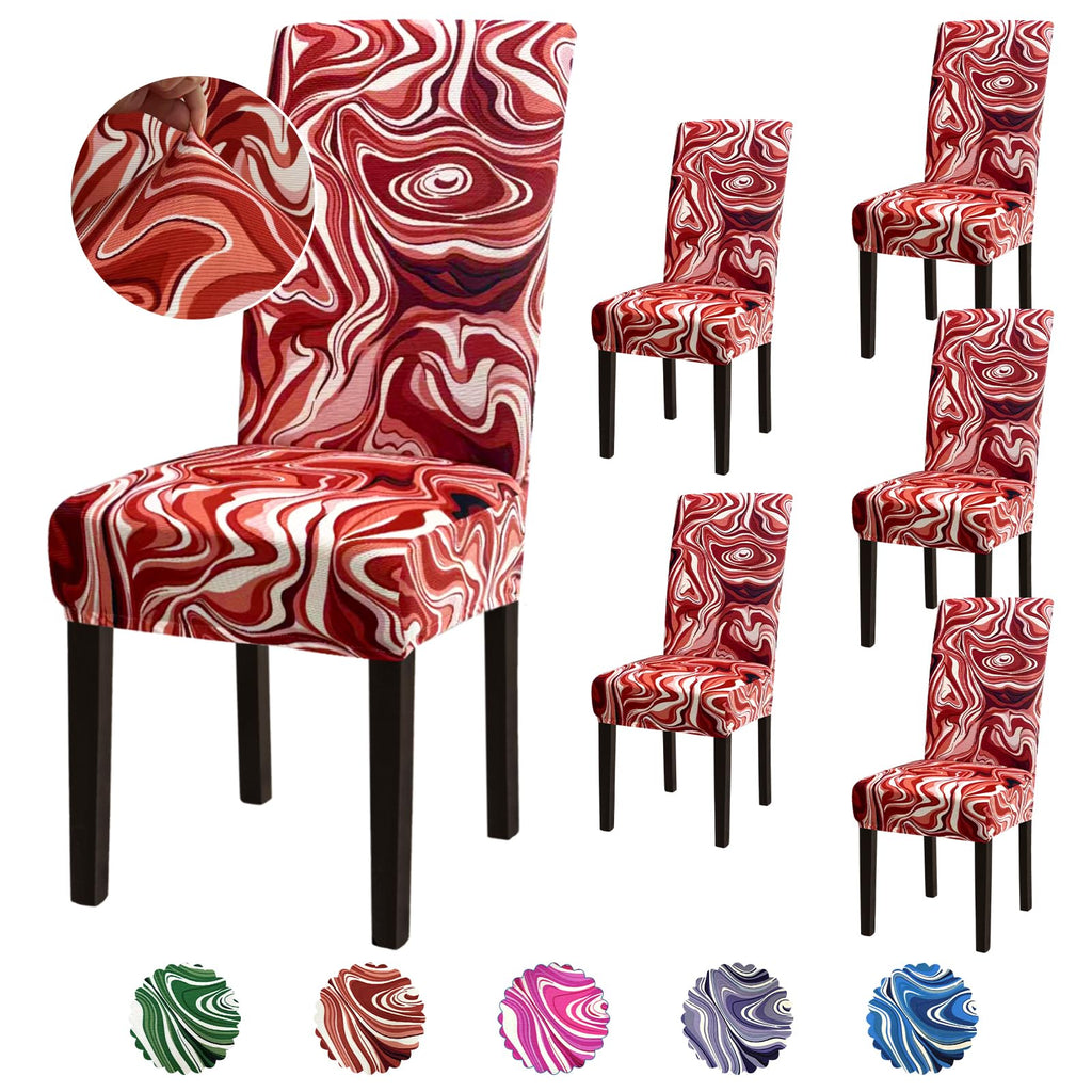 Stretch Dining Room Chair Covers Set of 6, Removable Washable Chair Covers for Dining Chairs,Dining Room, Hotel, Ceremony