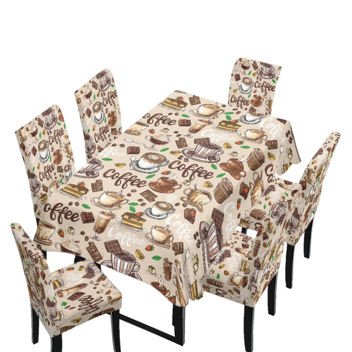 Dining Seat Slipcovers for Easter Decor Set of 7 Includes Tablecloths and Stretch Removable Dining Room Chair Covers Stain Resistant Table Protector, Easter Egg Love Heart Gnome Print