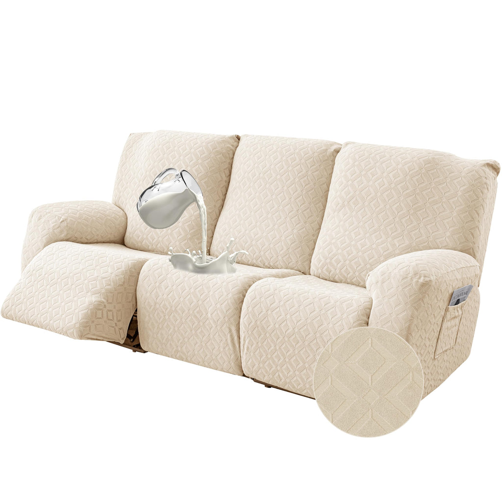 Genina Waterproof Recliner Loveseat Cover,2 Seat Couch Cover,Chocolate