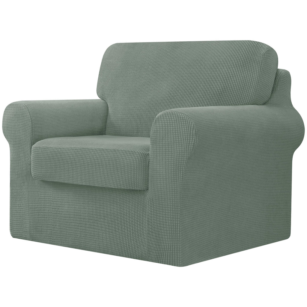 CHUN YI 5 Piece Stretch Couch Covers for Sofa, Loveseat, Grey