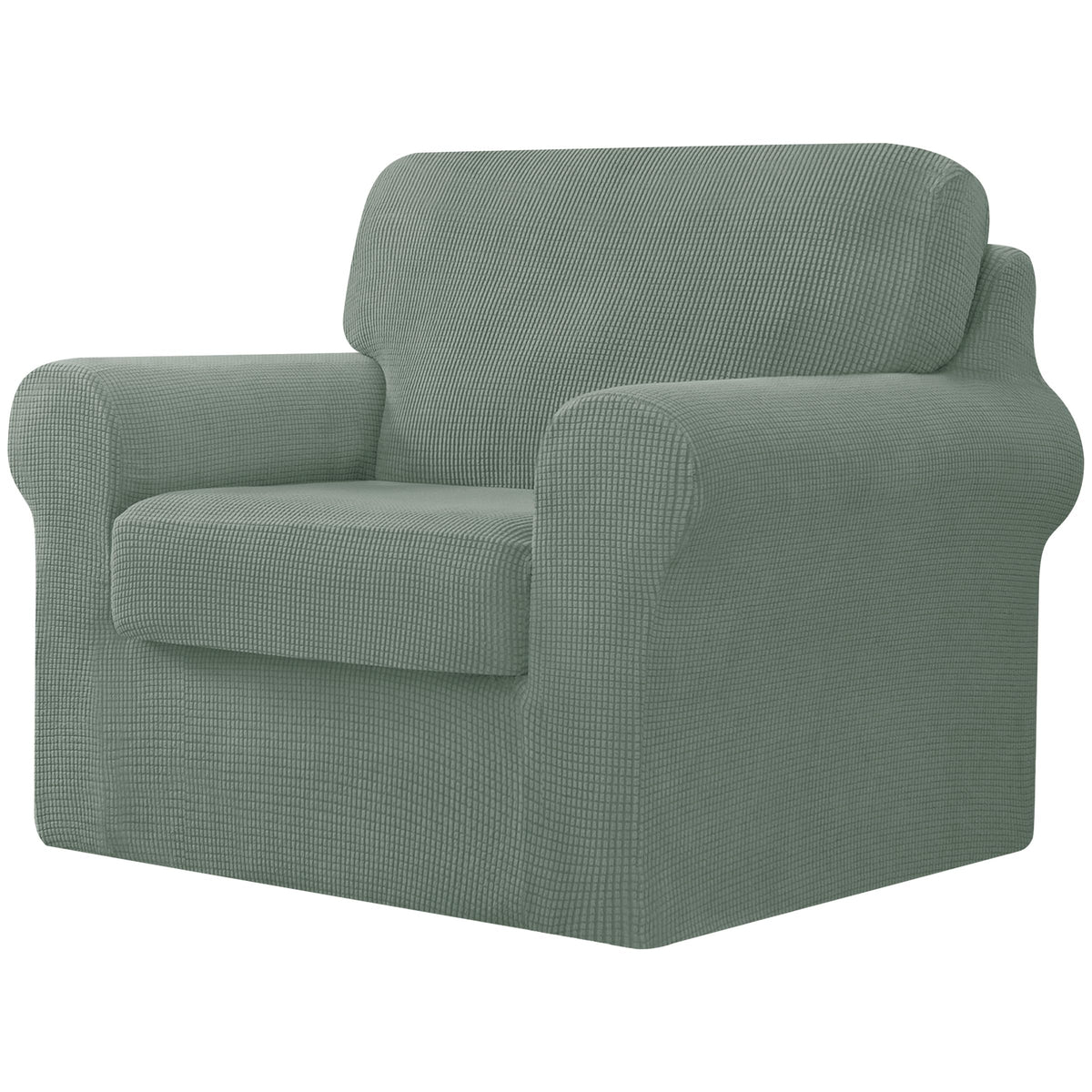 CHUN YI 5 Piece Stretch Couch Covers for Sofa, Loveseat, Grey