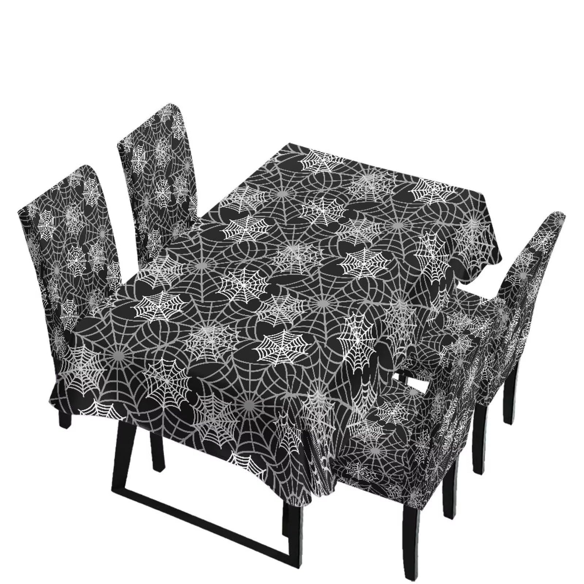 Thanksgiving Themed Dining Room Chair Cover and Tablecloths 5 Packs, Fall Leaf Print Kitchen Chair Seat Slipcovers Anti-Wrinkle Table Protector for Thanksgiving Day Party
