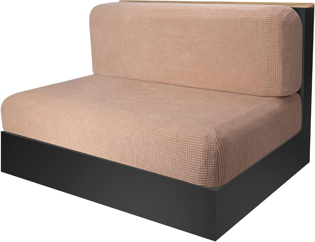 Tlswshsy RV Dinette Cushion Covers-Stretchable Loveseat Sofa Furniture Protector -Elastic Camper Cushion Slipcoversfor RV Camper Car Bench (Khak)