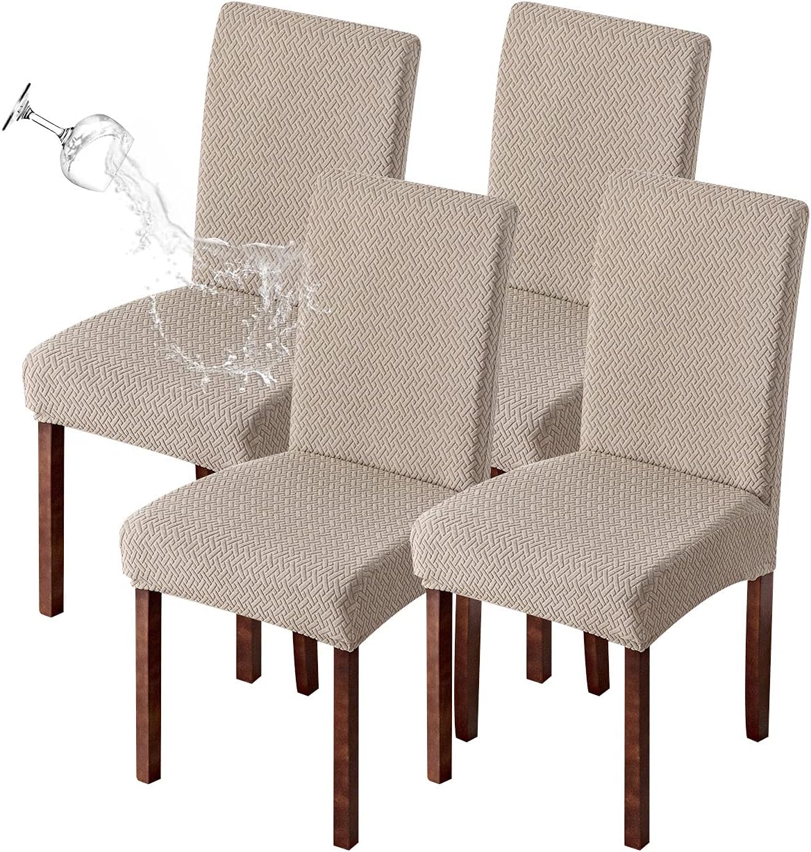 Genina Waterproof Chair Covers for Dining Room Chair Slipcovers Set of 4