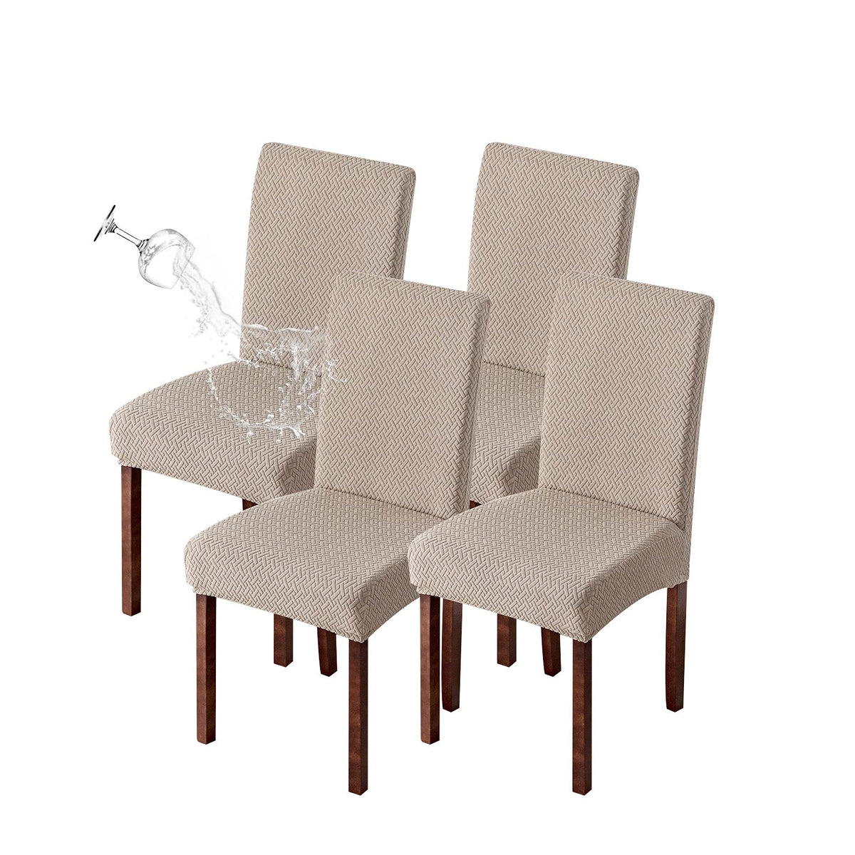 Genina Waterproof Chair Covers for Dining Room Chair Slipcovers Set of 4