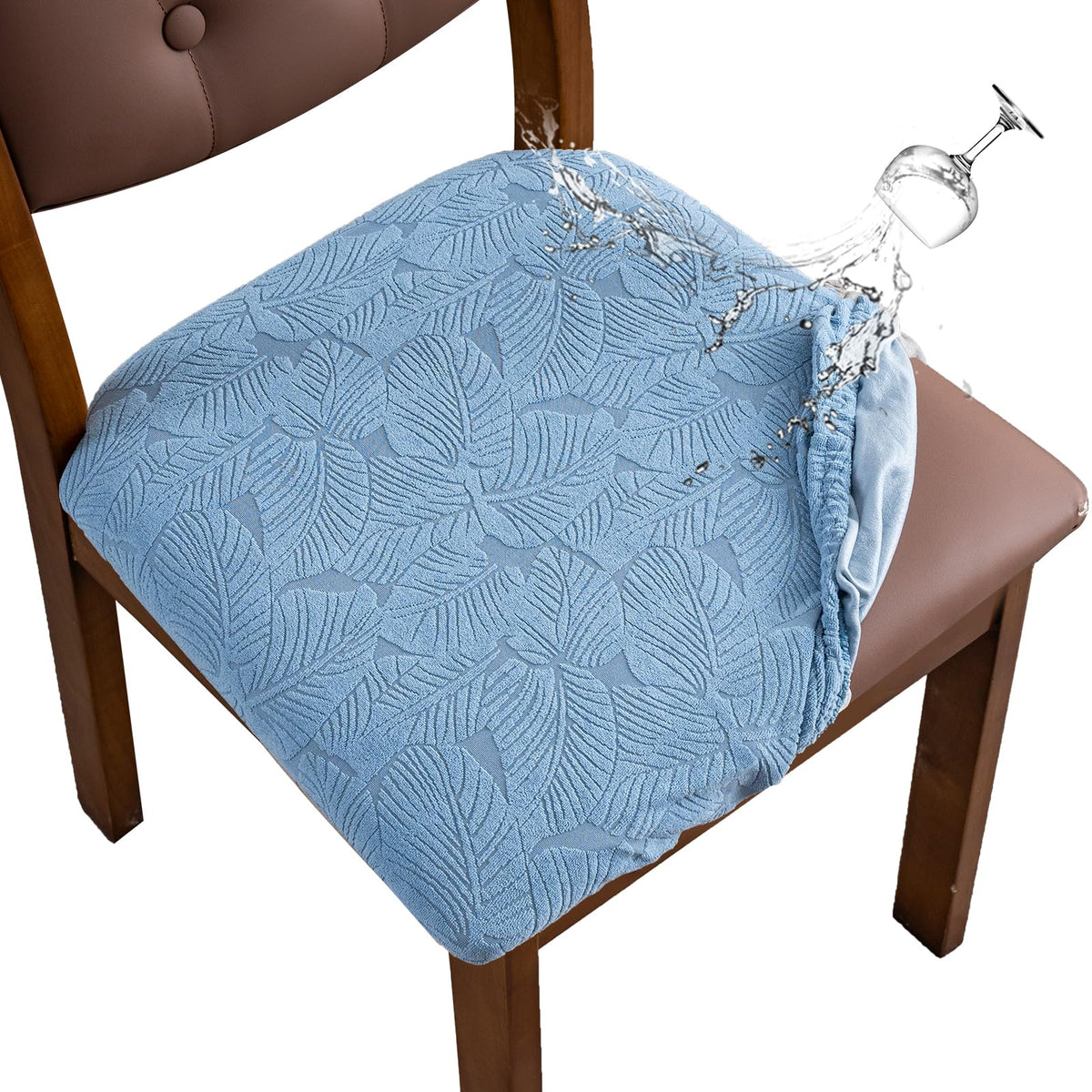Waterproof Dining Room Chair Covers Set of 6,Taupe,Large