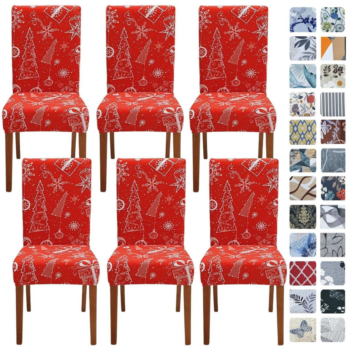 SPRINGRICO Chair Covers for Dining Room Set of 4, Stretch Dining Chair Cover, Washable Spandex Kitchen Parsons Chair Slipcovers, Removable Seat Protector for Home or Party (4 Pack, Lotus Gray)