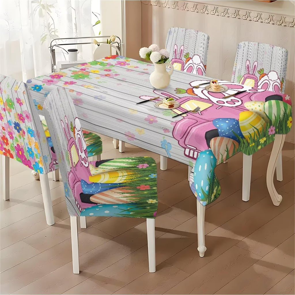 ZDCUSTOM Vintage Table and Chair Covers for Parties Stylish Dining Chairs Cover Washable Cozy Tablecloths Rectangular for Home Party Weeding