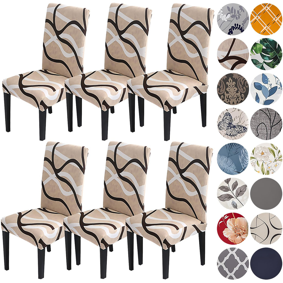 HZDHCLH Dining Chair Covers Set of 4 Stretch Chair Slipcovers Washable