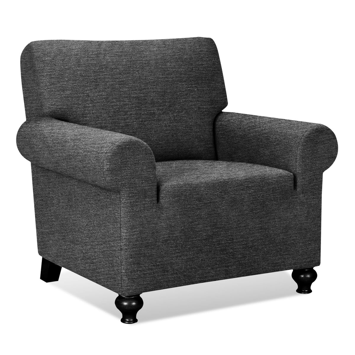 URBANLIFE 1-Piece Stretch Sofa Covers for 2 Cushion Couch, Dusk Blue Gray