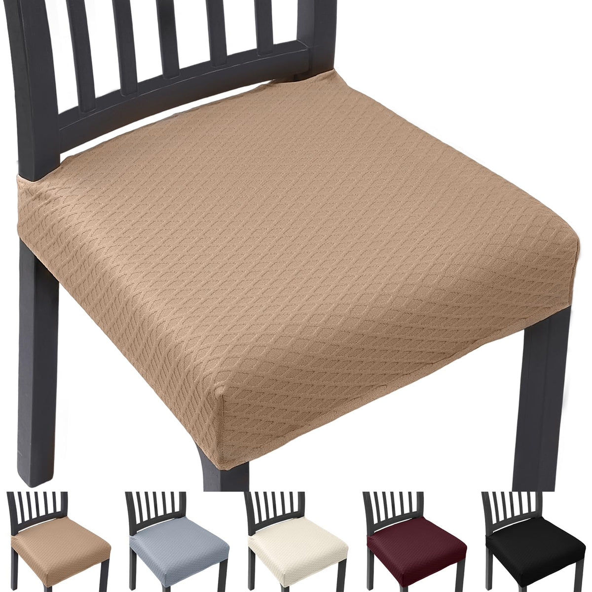 Stretch Chair Seat Covers Set of 4 for Dining Living Room Kitchen Chairs Universal Washable Slipcover Protector Forros Fundas Cobertores para Sillas De Comedor Party Home Decor Gift