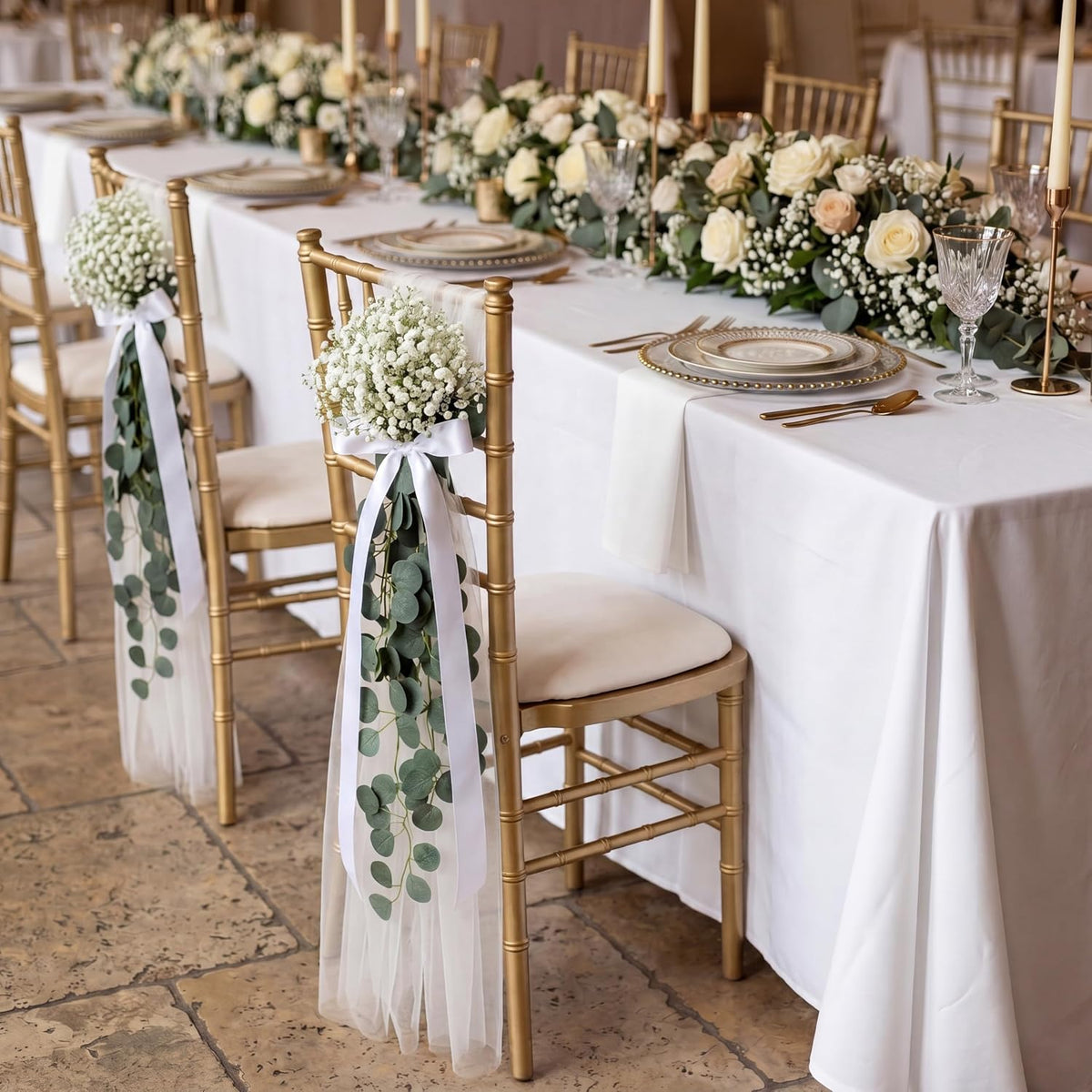 24 Set Wedding Aisle Chair Decorations Church Pew Wedding Decor