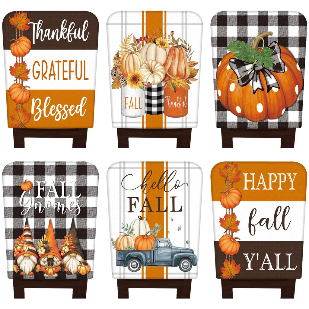 6 Pcs Fall Chair Covers, Maple Leaves Dining Chair Slipcovers