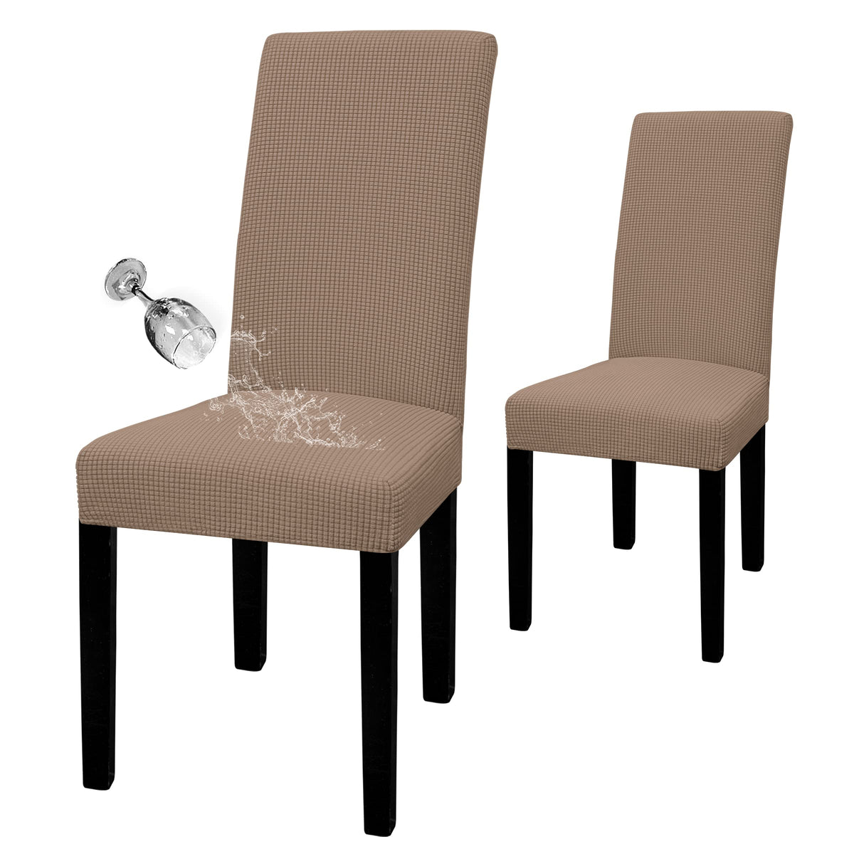 Easy-Going 100% Waterproof Dining Room Chair Covers Set of 6, Large