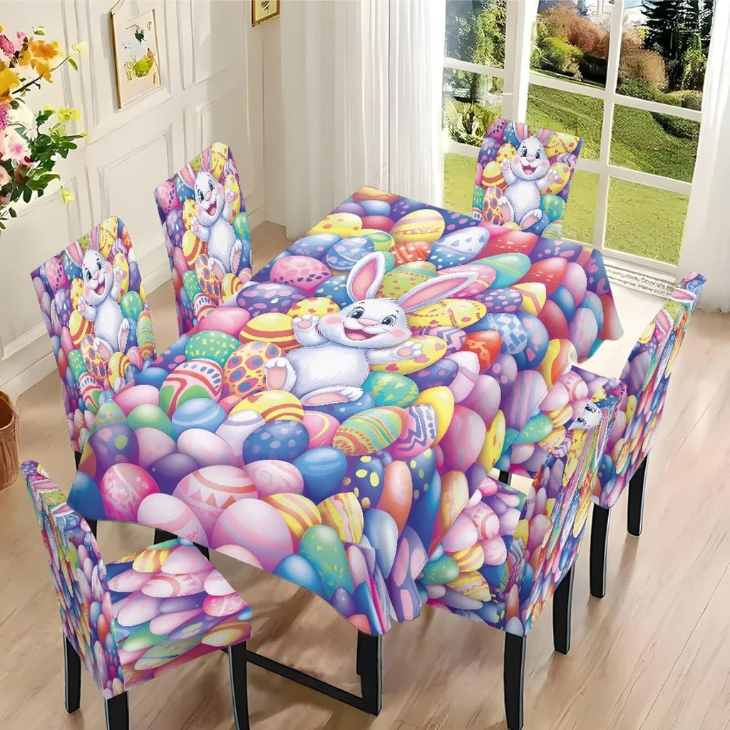 ZDCUSTOM Cozy Dining Chair Covers Tablecloths Rectangular & Table and Chair Covers for Parties Washable Sunflower Dining Room Decor Universal Fit
