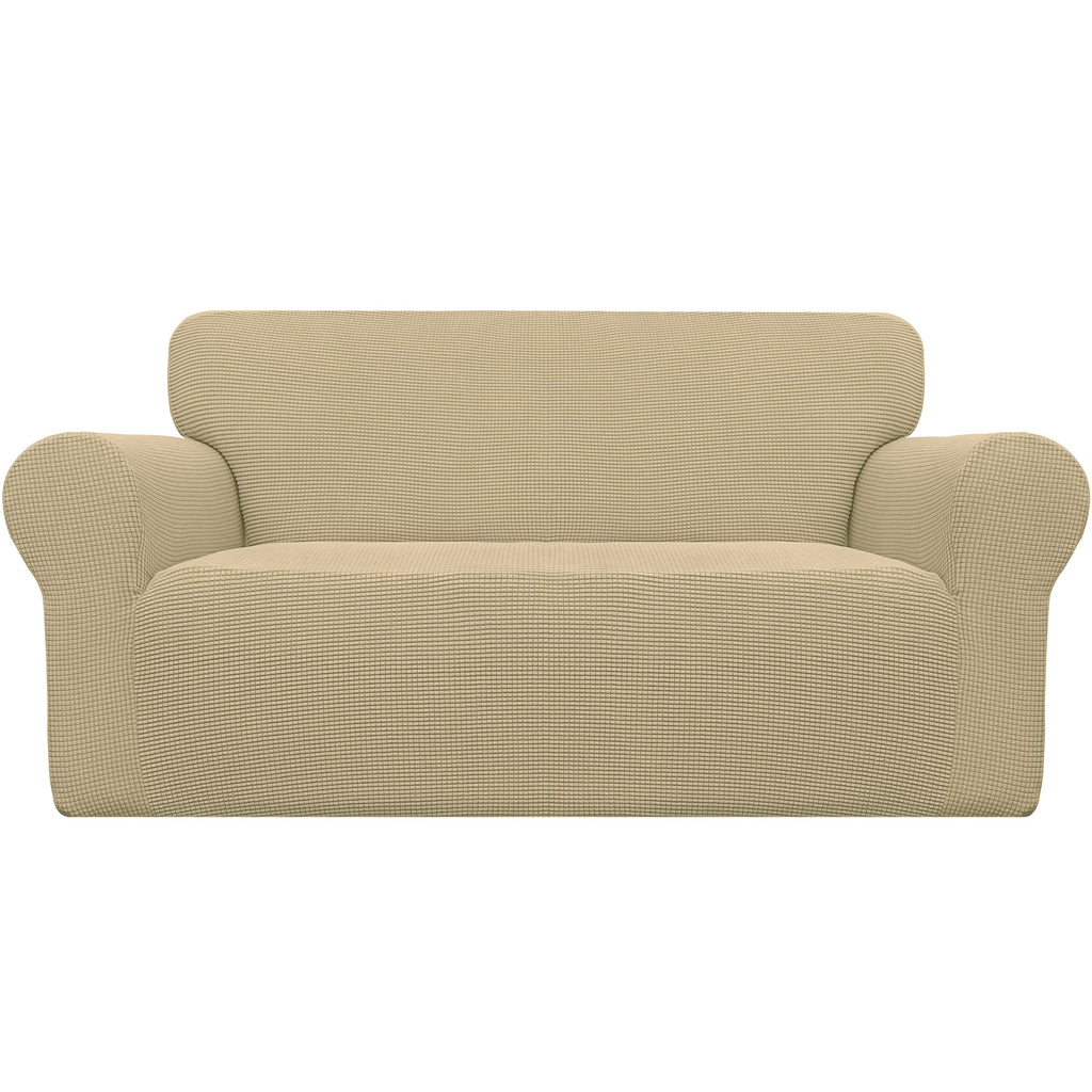 Easy-Going Stretch Loveseat Couch Covers Washable Cream