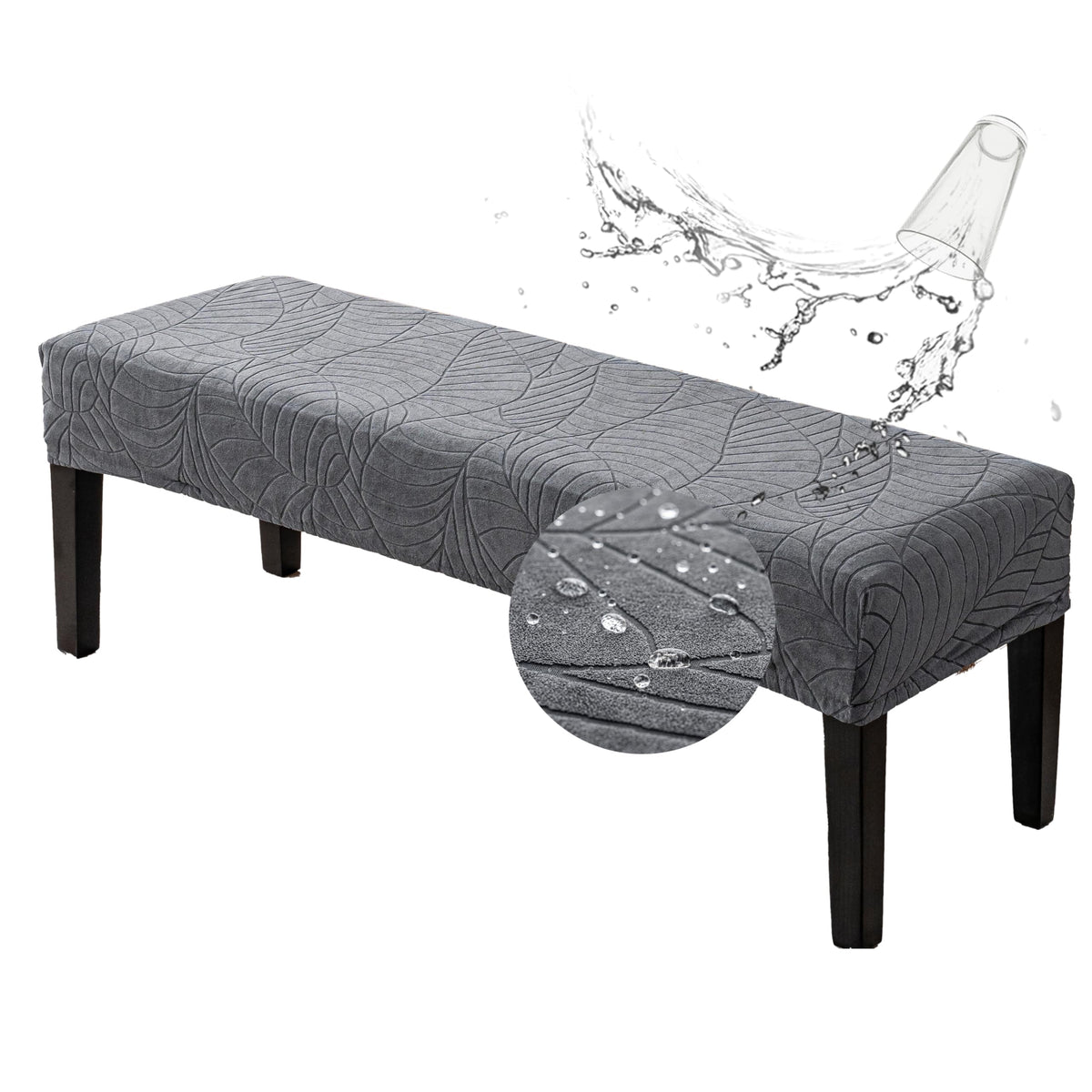 Genina Waterproof Dining Room Bench Covers,Stretch Bench Cover,Beige