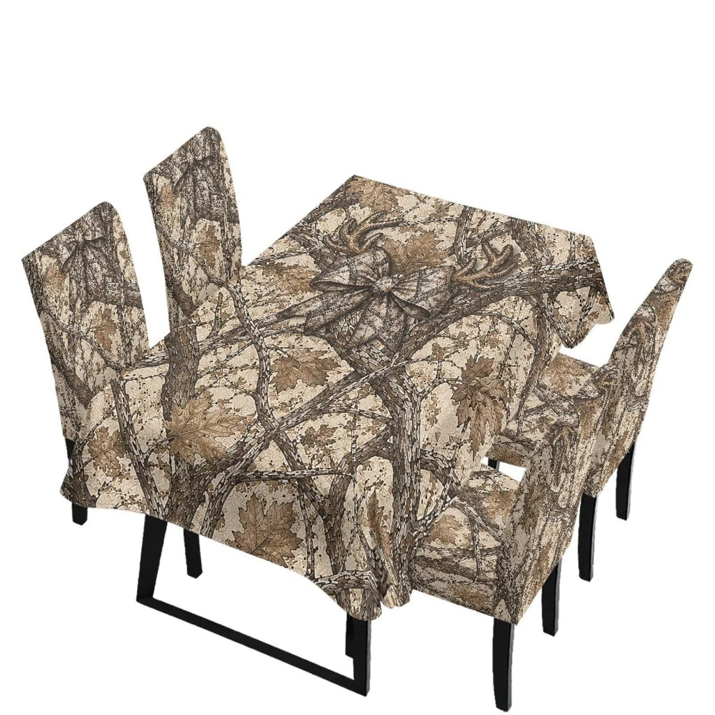 Dining Chair Covers and Dining Table Cloth Christmas Decor
