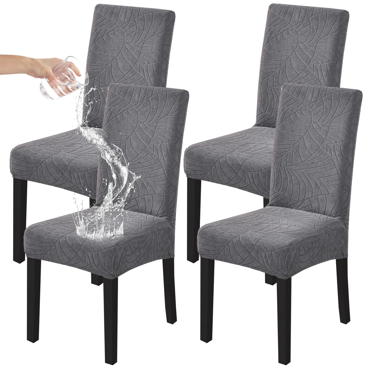 HZDHCLH Dining Chair Covers Set of 4 Stretch Chair Slipcovers Washable