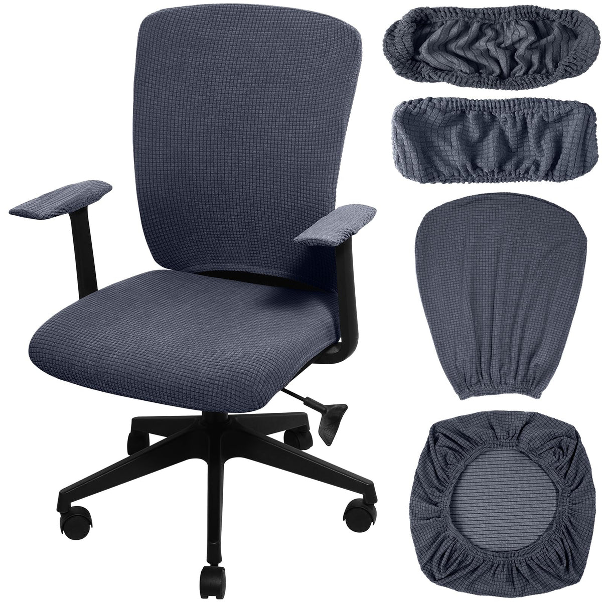 Tallew 4 Pcs Office Chair Covers Stretchable Armrest Seat,XL,Pea Green