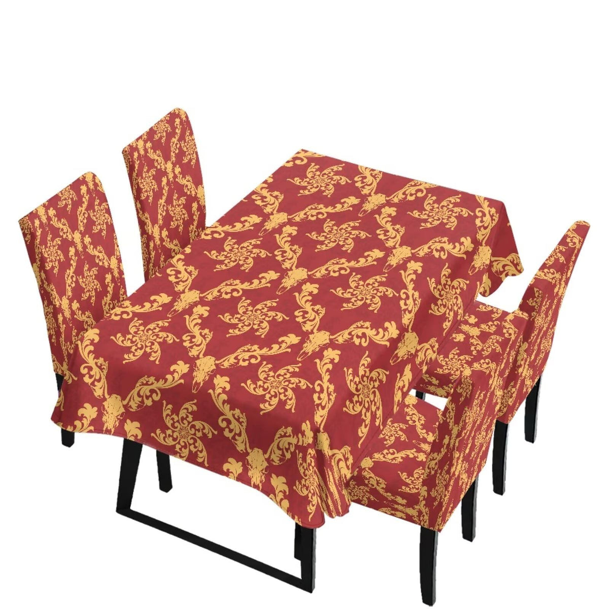 Poinsettia Dining Table & Chair Cover Set for Christmas, Stretch