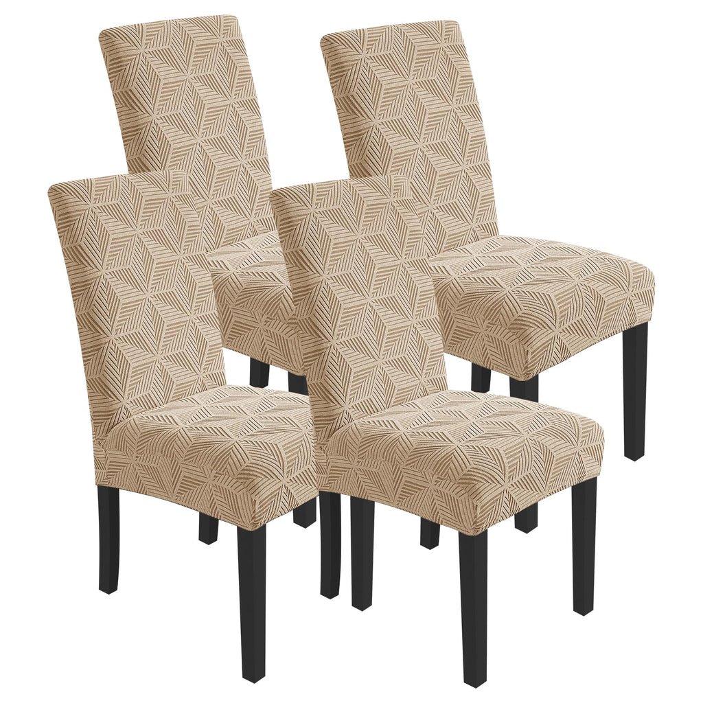 YEMYHOM 2 Packs Latest Checkered Dining Chair Slipcover Parsons Chair Furniture Protector Stretch Chair Covers for Dining Room, Restaurant, Kitchen, Party (Light Gray)