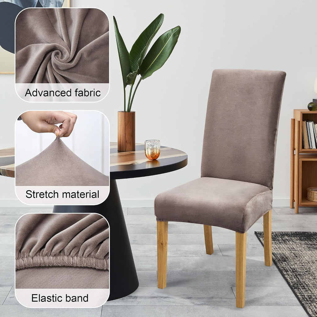 Velvet Dining Chair Covers,Dining Room Chair Covers Set of 6