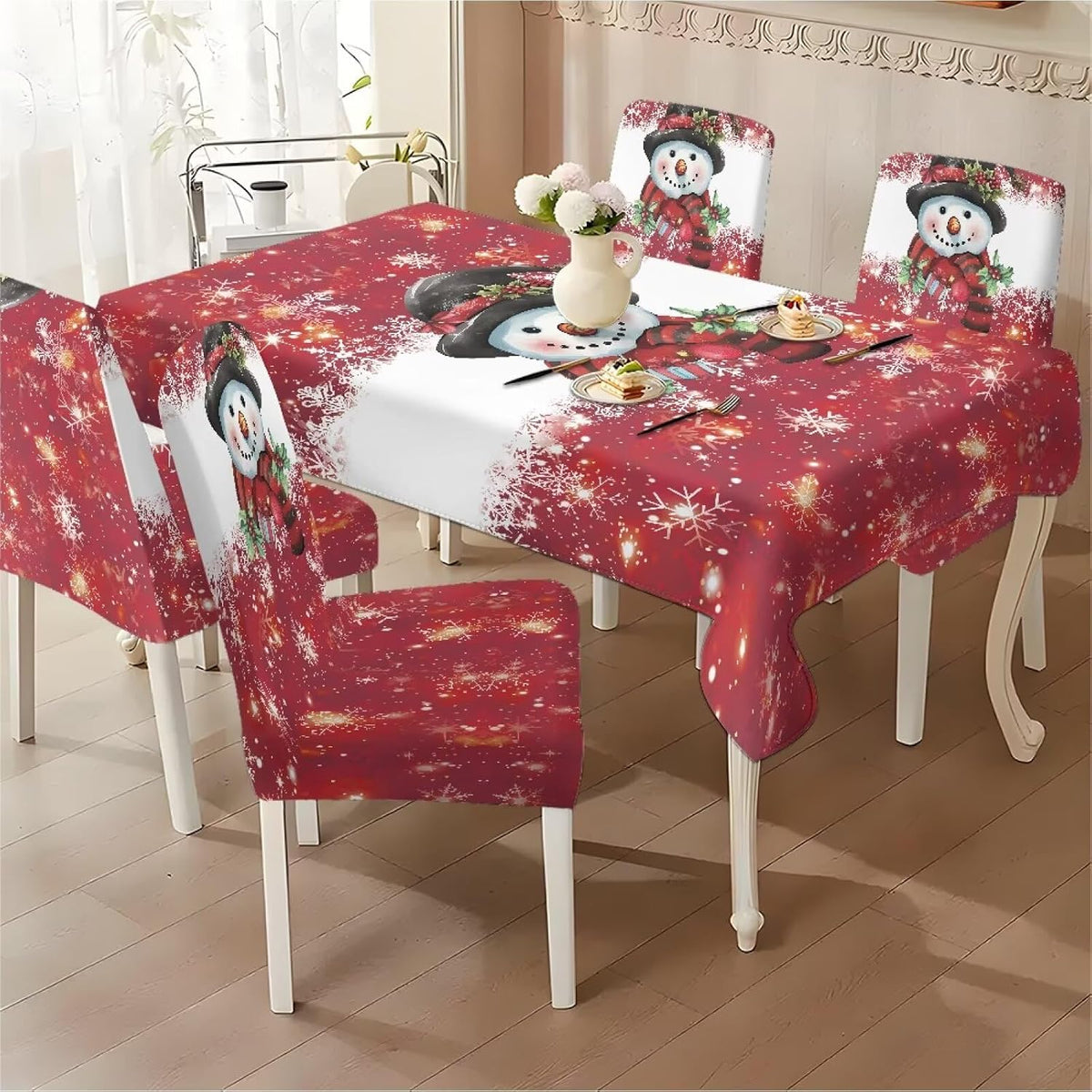 ZDCUSTOM Cozy Dining Chair Covers Tablecloths Rectangular & Table and Chair Covers for Parties Washable Sunflower Dining Room Decor Universal Fit