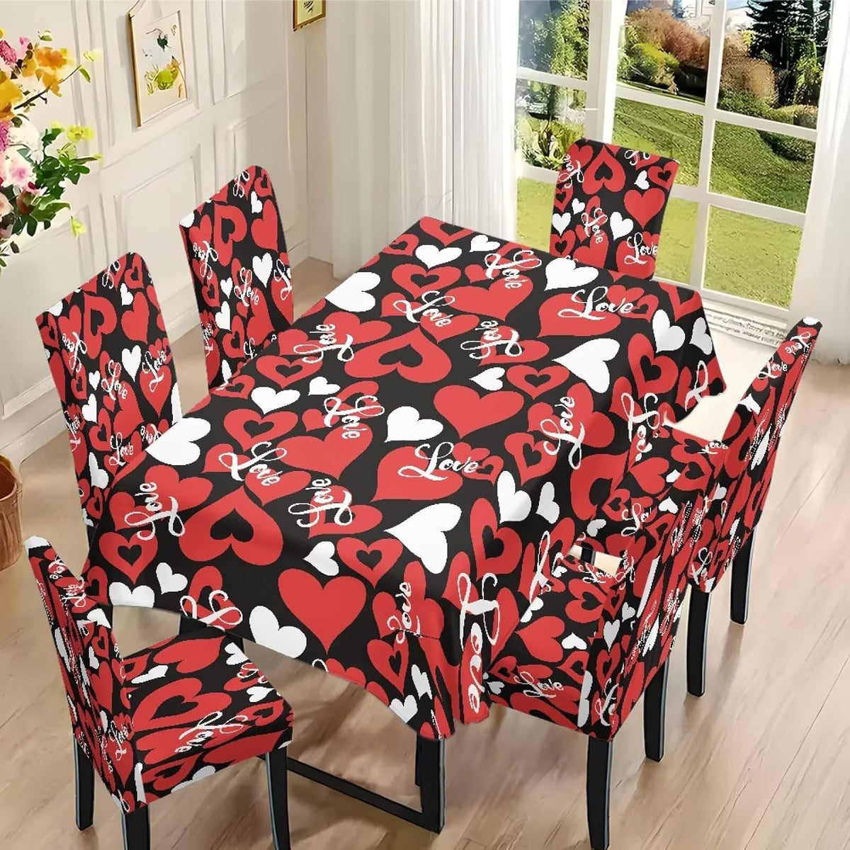 ZDCUSTOM Cozy Dining Chair Covers Tablecloths Rectangular & Table and Chair Covers for Parties Washable Sunflower Dining Room Decor Universal Fit