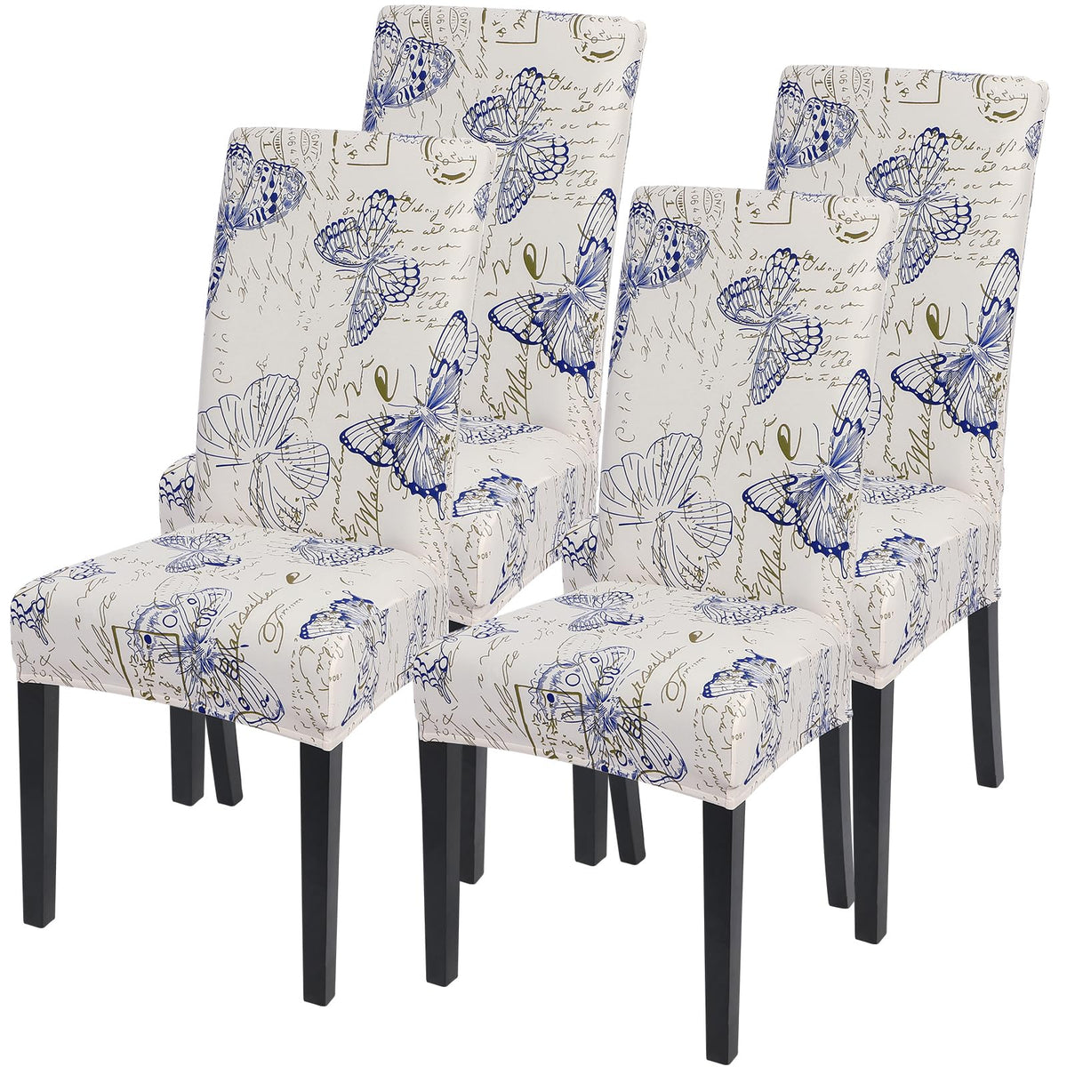 SearchI Dining Room Chair Covers Set of 6, Stretch Jacquard Parsons Chair Slipcovers Super Fit Removable Washable Kitchen Chair Protector Cover for Dining Room, Hotel, Ceremony (Beige Rhombus)
