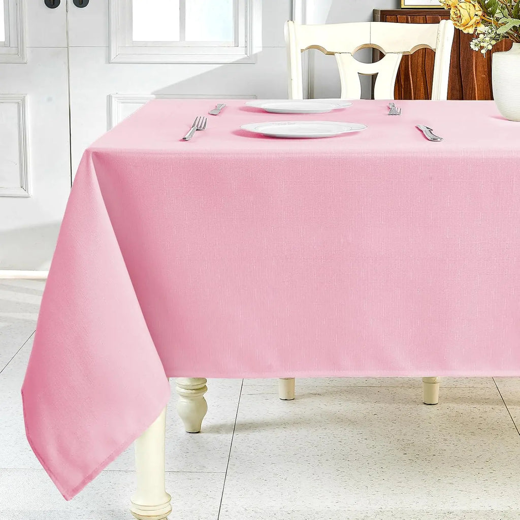 Polyester Rectangle Tablecloth - Sage Green, 60x104 in, Wrinkle-Free, Wipe-Clean, Waterproof, Machine Washable, Solid Textured Dining Cover for Party, Spring Wedding Kitchen Decor