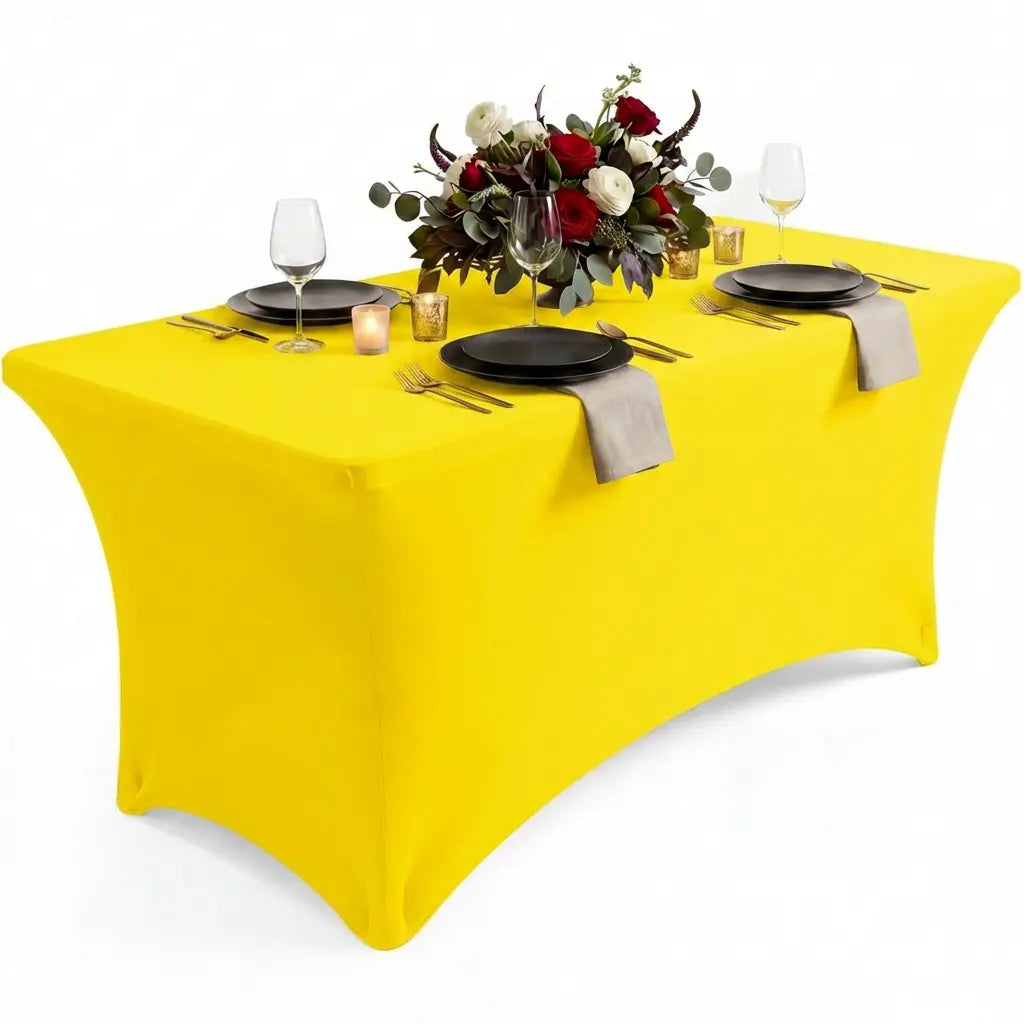 Utopia Kitchen Spandex Blend Rectangle Fitted Tablecover Set, Machine Washable, Wrinkle-Free, Event-Friendly, Reinforced Pockets, Outdoor/Indoor Use for Weddings & Everyday Decor