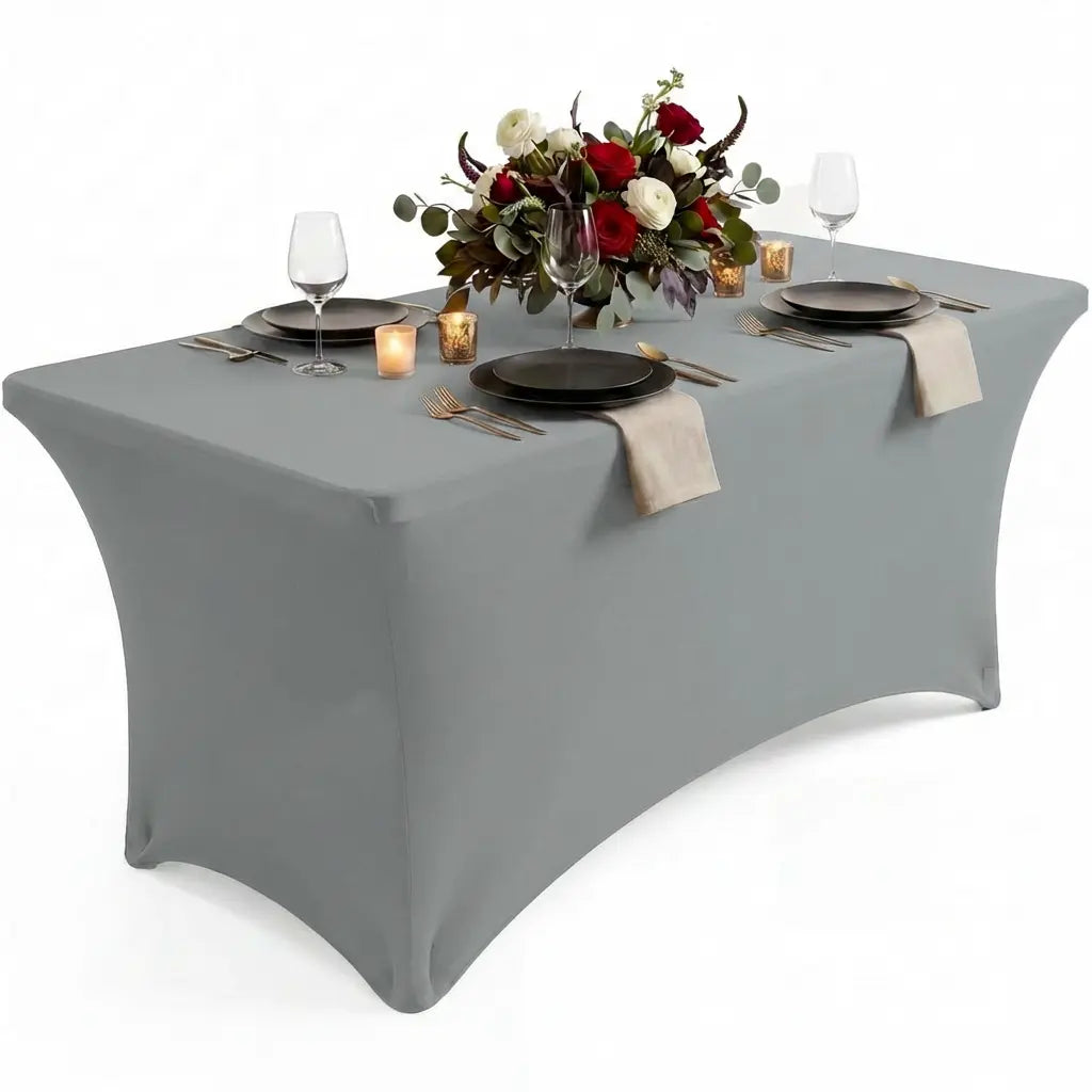 Utopia Kitchen Spandex Blend Rectangle Fitted Tablecover Set, Machine Washable, Wrinkle-Free, Event-Friendly, Reinforced Pockets, Outdoor/Indoor Use for Weddings & Everyday Decor