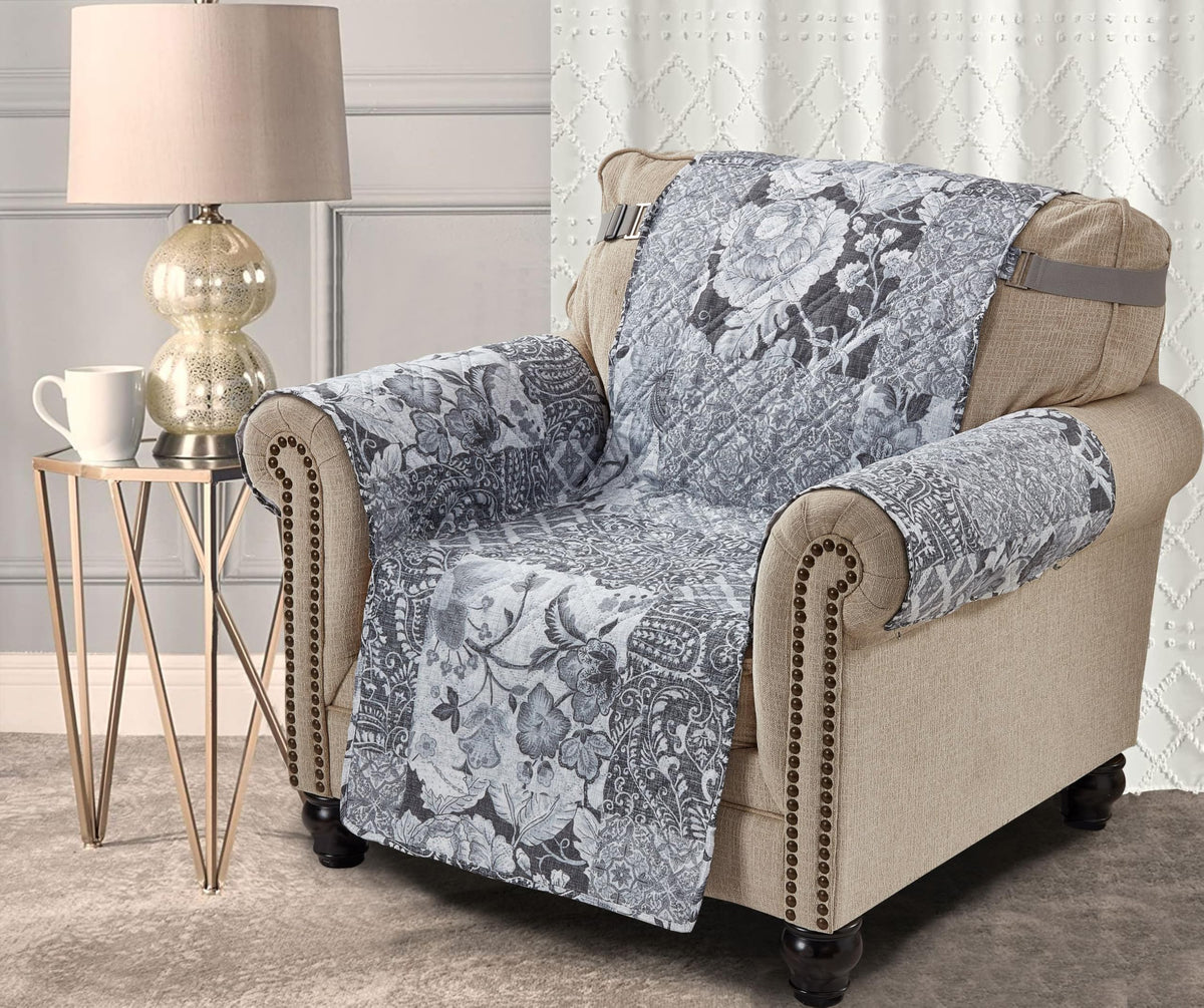 Brilliant Sunshine Blue Toile Couch Loveseat Slip Cover for Dogs