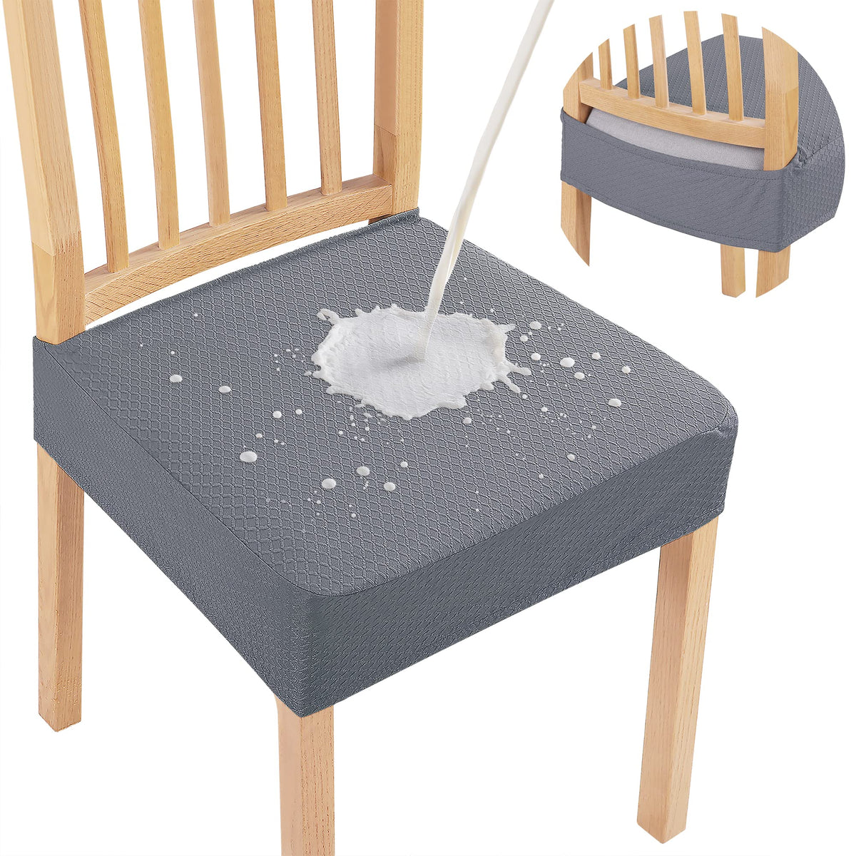 Smiry Waterproof Seat Covers for Dining Room Chairs, Set of 4