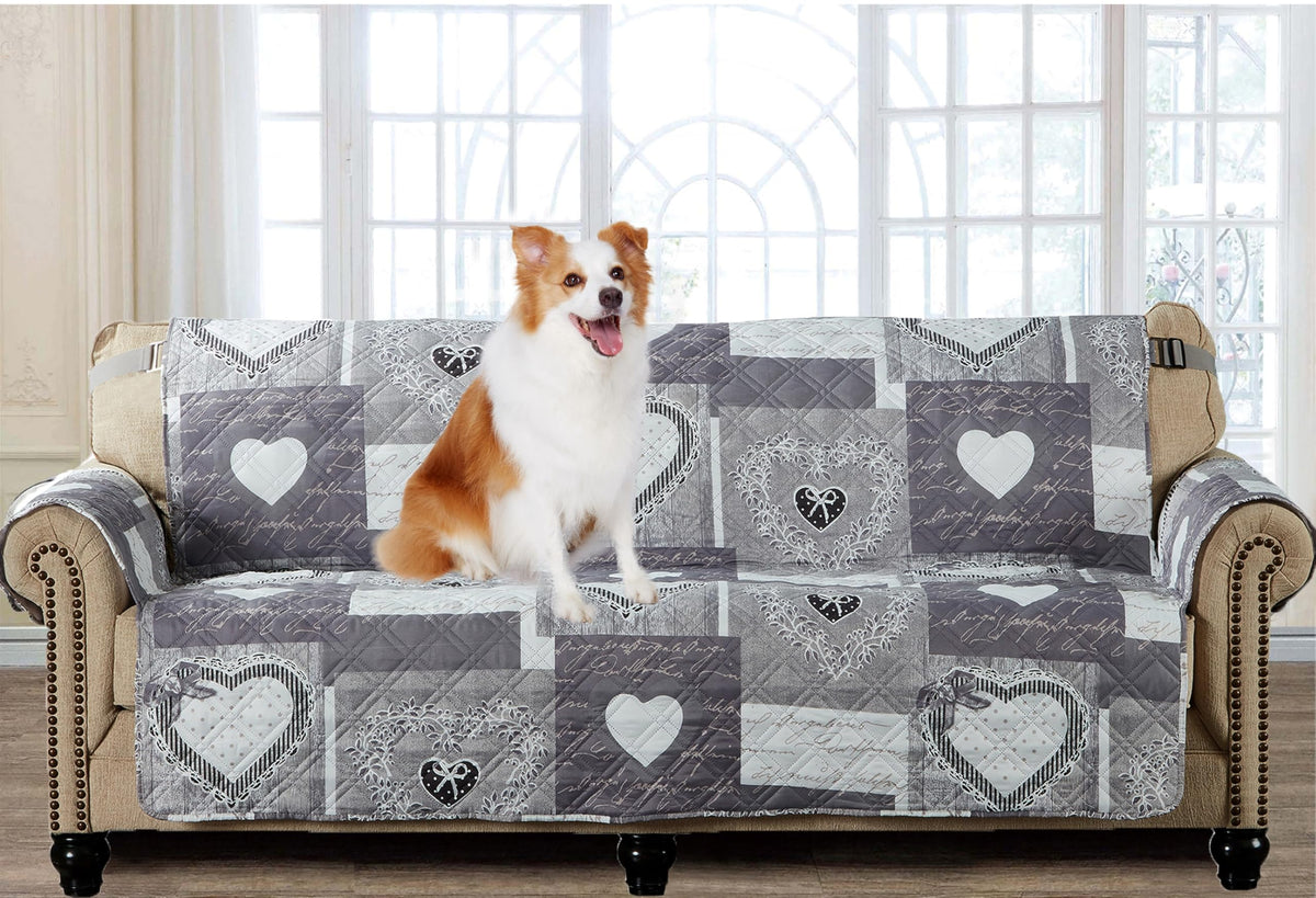 Brilliant Sunshine Blue Toile Couch Loveseat Slip Cover for Dogs