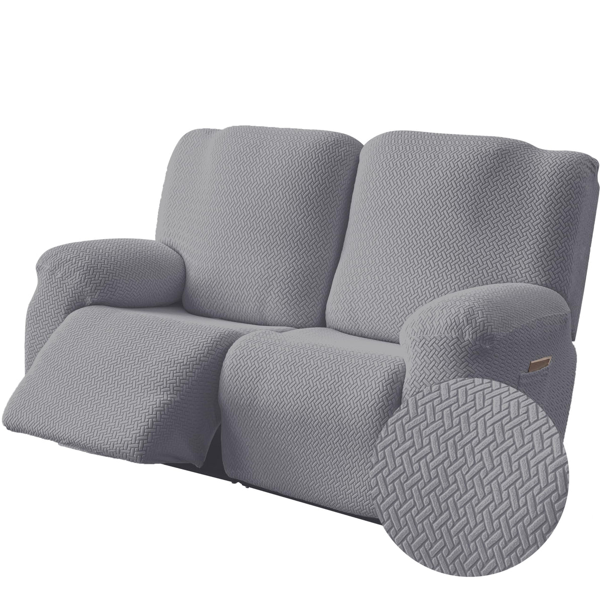 Genina Recliner Loveseat Covers with Console,2 Seater,Beige