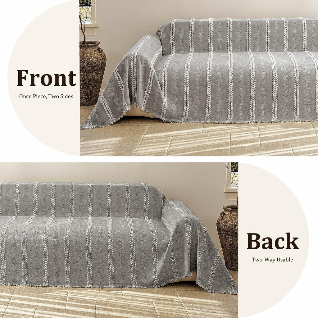 VOIR Waterproof Couch Covers for Dogs Washable, Boho Stripe Sofa Cover