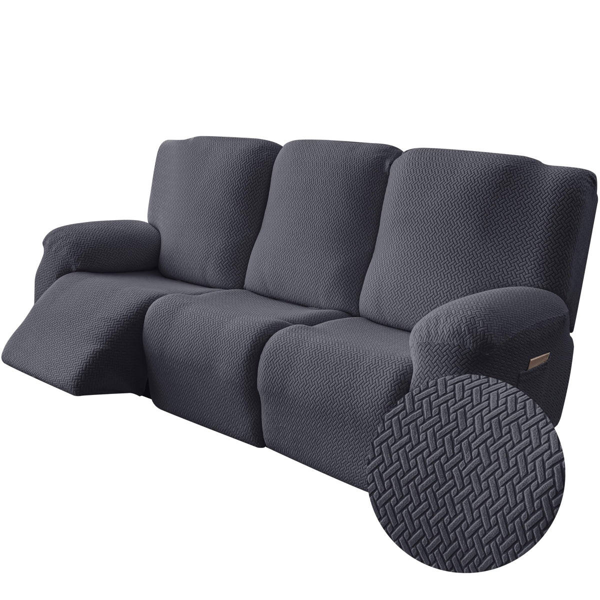 Genina Recliner Loveseat Covers with Console,2 Seater,Beige