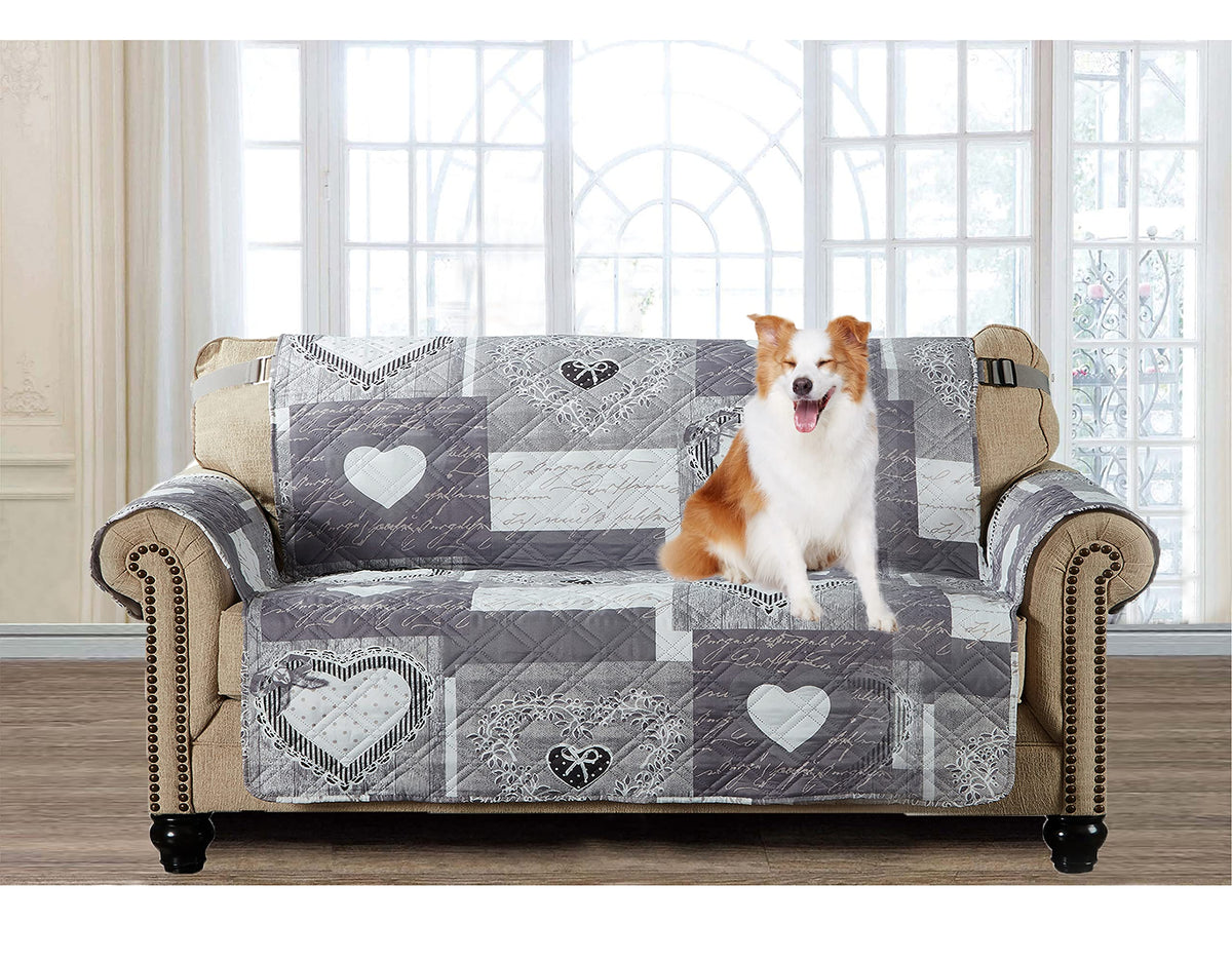 Brilliant Sunshine Blue Toile Couch Loveseat Slip Cover for Dogs