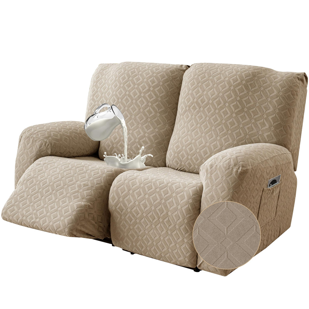 Genina Waterproof Recliner Loveseat Cover,2 Seat Couch Cover,Chocolate