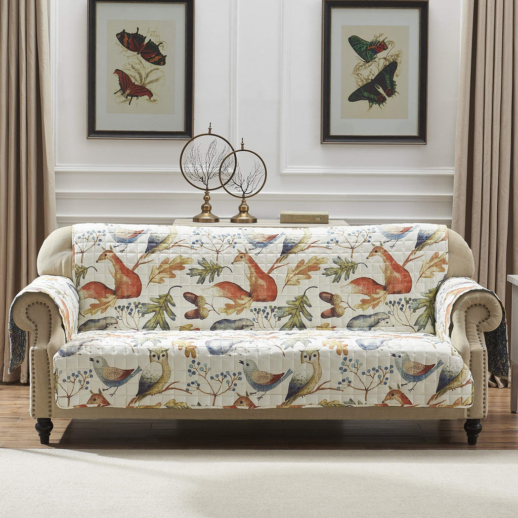 Greenland Home Willow Reversible Slipcover - Furniture Protector - Loveseat - Natural