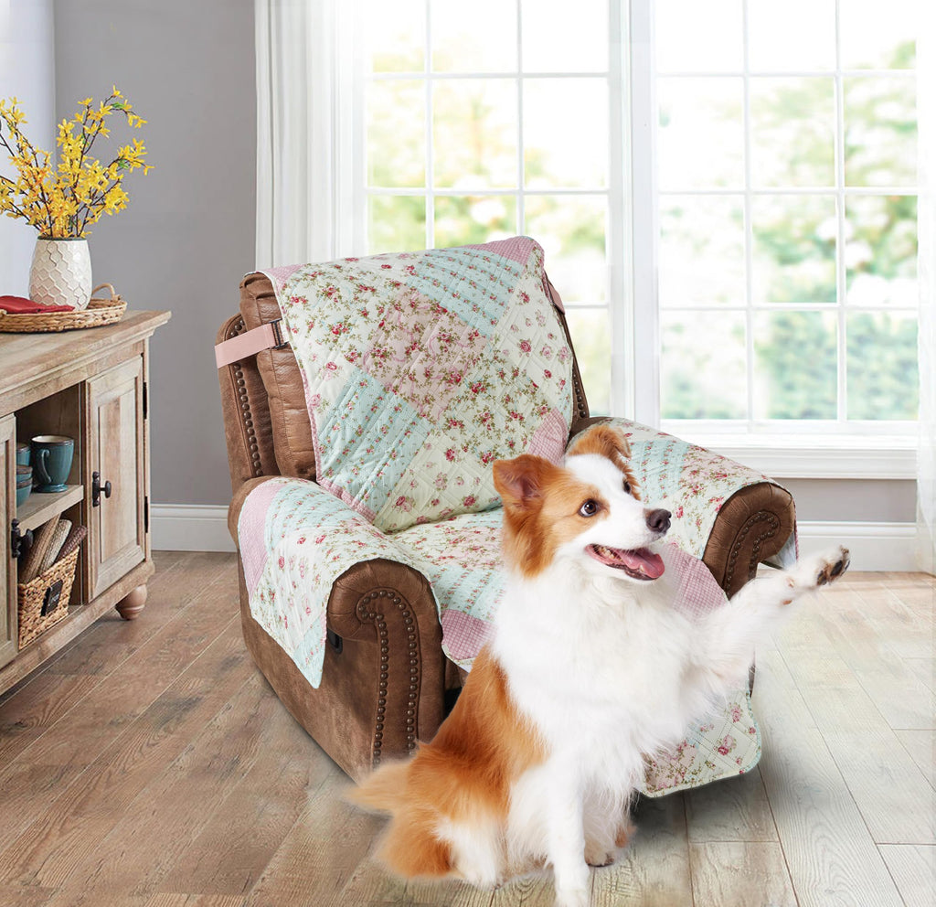 Brilliant Sunshine Blue Toile Couch Loveseat Slip Cover for Dogs
