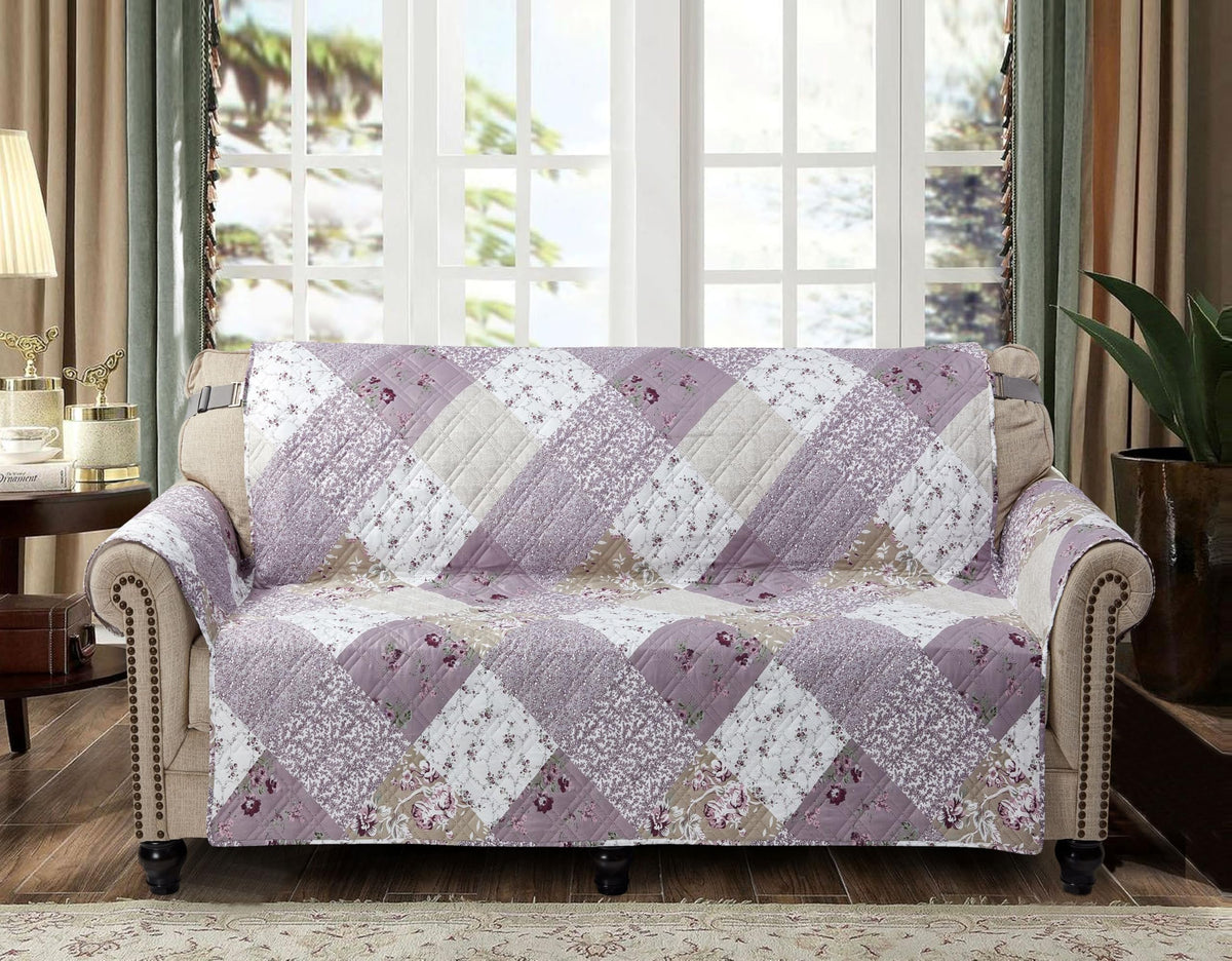 Brilliant Sunshine Blue Toile Couch Loveseat Slip Cover for Dogs