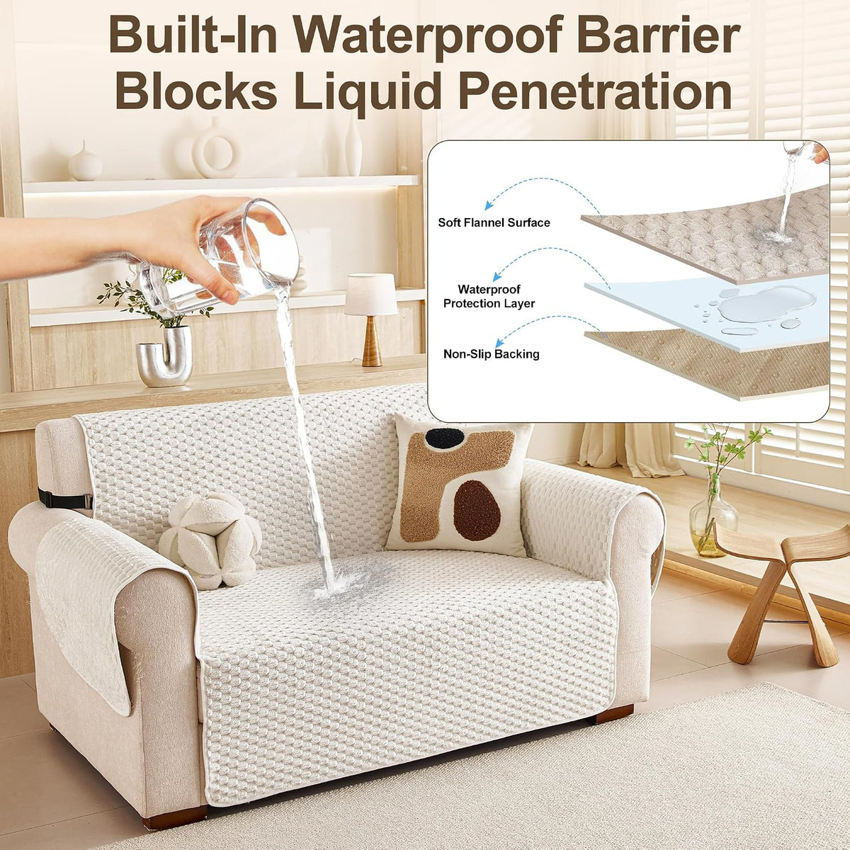 Waterproof Couch Cover for Dogs, Sofa Covers for Loveseat Washable