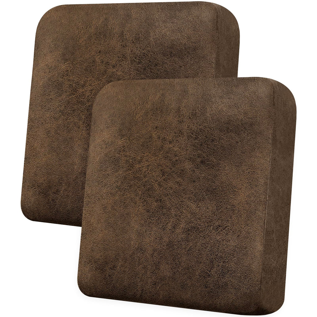 Loveseat Cushion Covers Leather-Look 2PC Stretch Love Seat Slipcover Sets for Living Room Individual Couch Seat Protector, Pet-Friendly, Non-Slip, Easy Fit - Coffee