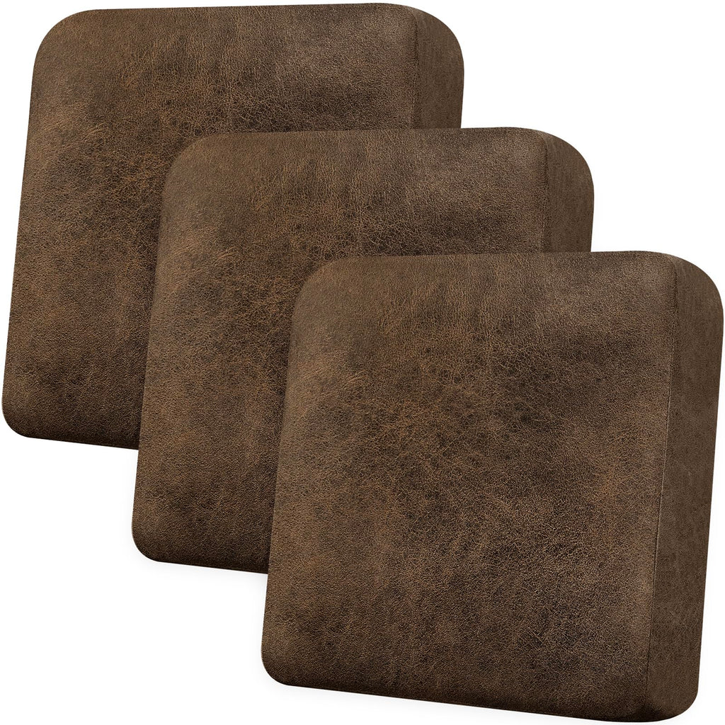 Loveseat Cushion Covers Leather-Look 2PC Stretch Love Seat Slipcover Sets for Living Room Individual Couch Seat Protector, Pet-Friendly, Non-Slip, Easy Fit - Coffee