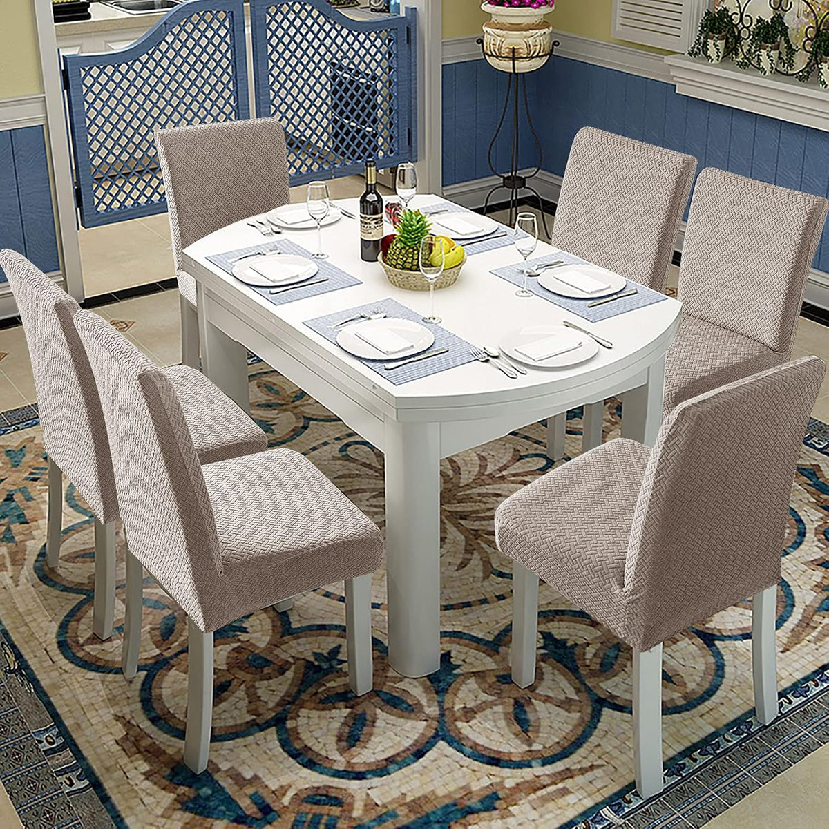 Genina Waterproof Chair Covers for Dining Room Chair Slipcovers Set of 4